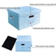 thumbnail image 2 of Paquete de 2 cajas organizadoras de archivos, almacenamiento de documentos de oficina con tapa, organización de archivo colgante de lino plegable para la escuela, almacenamiento portátil para el, 2 of 4