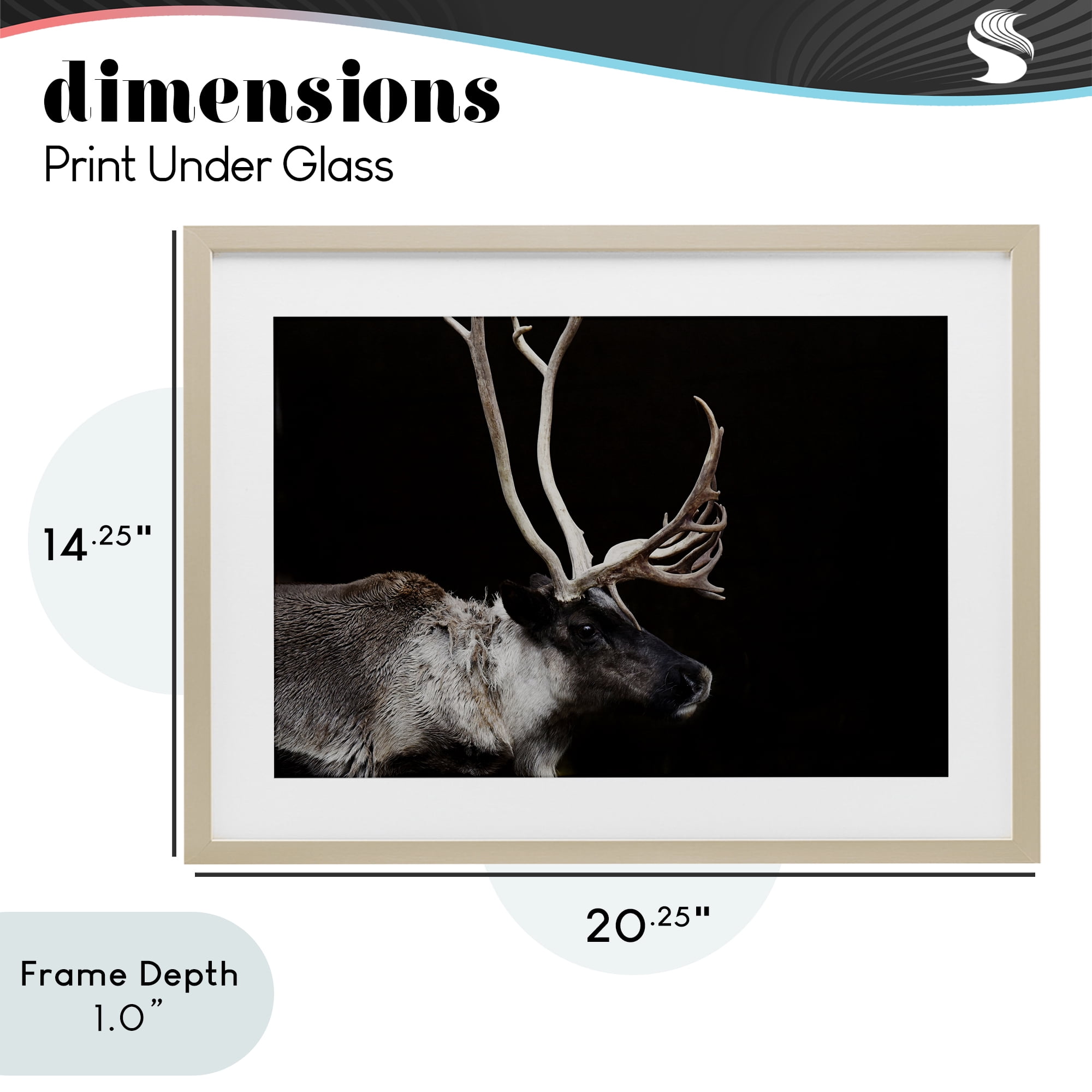 Stupell Industries Dark Reindeer at Night Birch Framed Print Under Glass, design by Amy Carroll