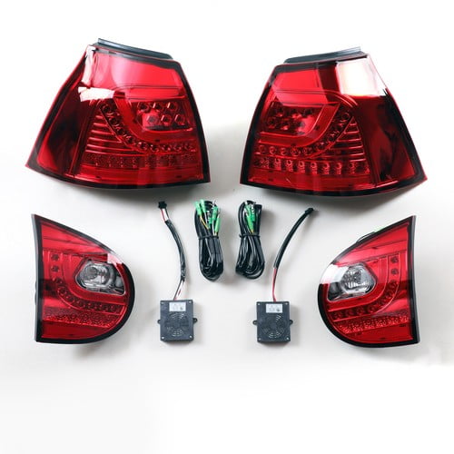 Red Fits 2006-2009 Volkswagen Golf GTI MK5 Tail Lights Brake Lamps Left Right