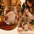 thumbnail image 5 of Qocolcyl 3D Embossed Glass Stemless Wine Cup Santa Reindeer Christmas Tree Snowflake Candle Holder, Indoor Outdoor Tabletop Festive Decor, Xmas Christmas Decorations Ornament Holiday Gift, 5 of 9