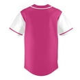 thumbnail image 4 of Pink Baseball Jersey for Men Hip Hop Hipster Button Down Shirts Sports Uniforms, 4 of 5