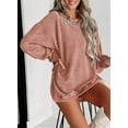 thumbnail image 6 of Eytino Womens Sweatshirt Oversized Casual Crew Neck Loose Corduroy Sweatshirt Pullover Fashion Long Sleeve Comfy Tops, 6 of 9