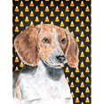 thumbnail image 1 of English Foxhound Halloween Candy Corn Flag Garden Size, 1 of 1