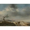 thumbnail image 2 of Philips Wouwerman 24x19 Gold Ornate Framed and Double Matted Museum Art Print Titled - Dune Landscape with Figures, 2 of 4