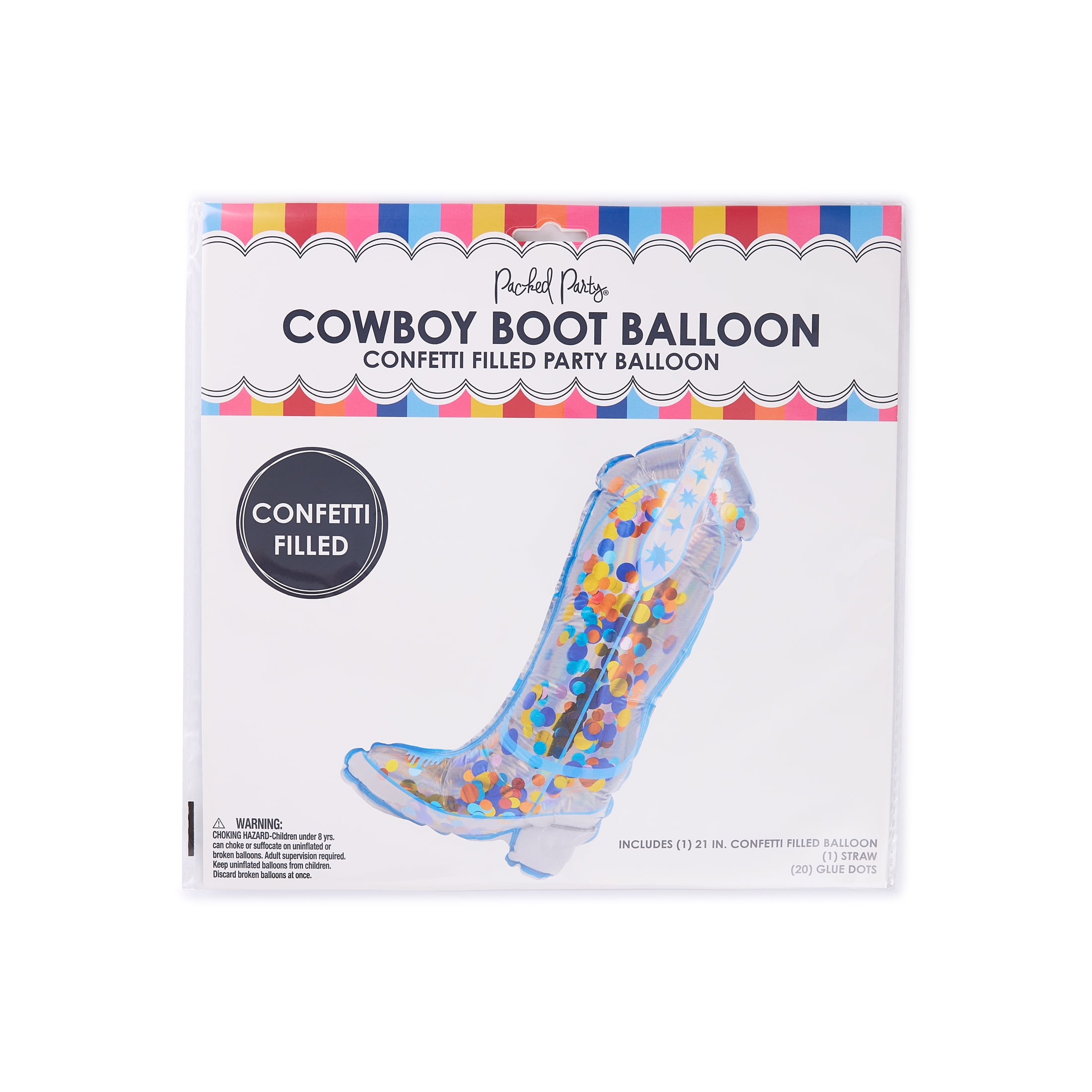 Packed Party Boot Scoot'n Multicolor Party Balloon