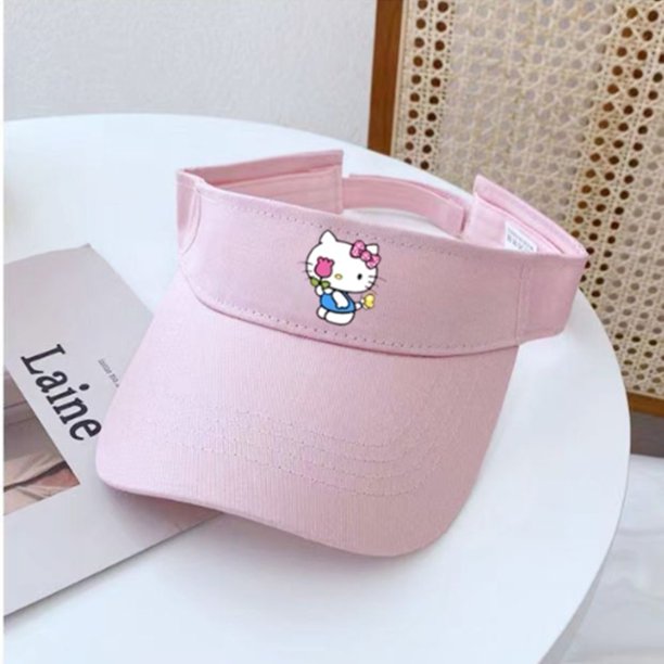 Sanrios Kawaii Anime Hello Kitty Cinnamoroll My Melody Kuromi sombrero de verano para niñas, gorra linda de dibujos animados, visera superior vacía, gorra de béisbol Fivean unisex