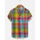thumbnail image 3 of Camisa de hombre con estampado de flamencos, informal, con estampado 3D, con botones de solapa, para verano, estilo hawaiano, informal, tallas S a 5XL, 3 of 5