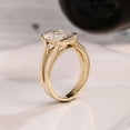 thumbnail image 4 of vylahjewellery Unique 18K Vermeil Yellow Gold Mother's Day Ring Moissanite Split Shank Engagement Women Ring Half Bezel Radiant Diamond Anniversary Handmade Jewelry for Her, 4 of 9