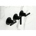 thumbnail image 3 of Kingston Brass KBX8130KNL Convergent Triple-Handle Tub and Shower Faucet with Knurled Handle, Matte Black, 3 of 7
