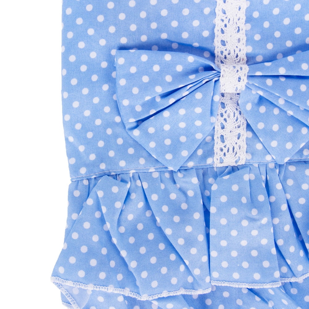 CUECUEPET Blue with White Polka Dots Casual Everyday Dress for Female / Girl Dogs and Puppies [Multiple Sizes Available]