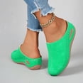 thumbnail image 4 of KIJBLAE Women's Round Toe Closed Thick Sole Wedge Slides, Solid Color Casual Beach Slippers for Spring Summer Green 43, 4 of 9