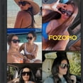 thumbnail image 3 of Fozono Oversized Flat Top Shield Sunglasses, Unisex One Piece UV Protection, 3 of 6