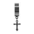 thumbnail image 7 of BEBERLINI Men Cross Pendant Black Huggie Hoop Earrings, 7 of 7