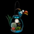 thumbnail image 3 of Alpine Corporation Solar Metal Silly Blue Bird with Garden and LED Decor, 3 of 5