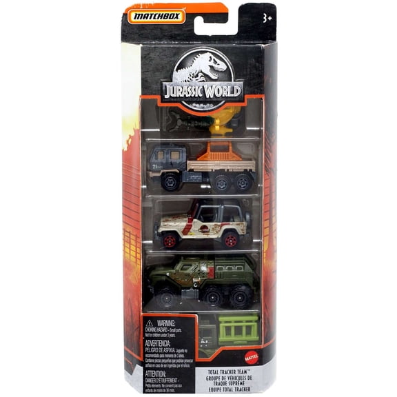Jurassic World Matchbox Total Tracker Team Die Cast Car 5-Pack
