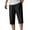 Black, variant on Men's Casual Pants Men's Ice Silk Casual Pants Summer Lightweight Stretch 3/ 4 Length Shorts Loose Fit Sports Trousers Plus Size Black 5XL