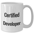 thumbnail image 2 of Amangny Gifts from Coworkers, Funny Certified Developer Quote White Coffee Mug for Valentine's, or 15oz Capacity, Microwave and Dishwasher Safe, Developer Gifts for Men, 2 of 6