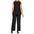 thumbnail image 3 of INSPIRE CHIC Women's Summer 2 Piece Outfits Sleeveless Round Neck Tank Top Dressy Casual Sets Wide Leg Pants Set XL Black, 3 of 6