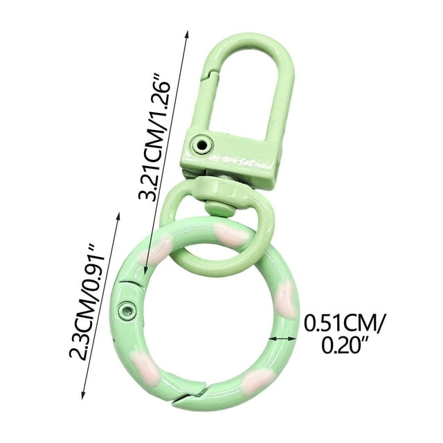 JASKFLY Candy-Colored Donut Buckle 3 Pack Candy Colored Donut Keychains Spring Hook and Door Knob Combo with Colorful Enamel Coating,Tools/Office|Alloy,D