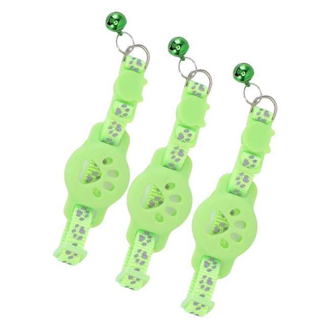 Collier Réfléchissant pour Chat avec Clochette, Support de Collier pour Chaton Réglable Anti-Perte, Ensemble de 3 Pcs, pour Visibilité Nocturne