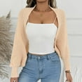 thumbnail image 5 of DAFPZW Women's Cropped Cardigan Sweater Long Sleeve Open Front Crochet Knit Shrug for Women Fall Cardigans, 5 of 8