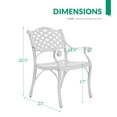 thumbnail image 3 of VIVIJASON 2-Piece Patio Cast Aluminum Dining Chairs, All Weather Outdoor Bistro Dining Chair Set for Balcony, Lawn, Garden, Backyard, Lattice Design White, 3 of 7