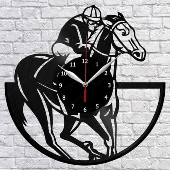 Horse Racing Vinyl Record Wall Clock Fan Art Home Decor Vintage Wall Art The Best Gifts for Man