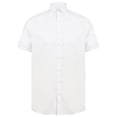 thumbnail image 1 of Henbury - Camisa Oxford talle slim moderno de manga corta para hombre (Blanco), 1 of 3