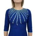 thumbnail image 3 of Bimba Women's Blue Designer Tunic Embroidered Kurta Custom Kurti Blouse-12, 3 of 3