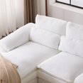 thumbnail image 5 of 110" Sectional Sofa, U Shaped Teddy Fleece Sofa Set, 4 Seat Convertible Couch, Sleeper Sofa Bed with Double Chaise for Living Room, White, 5 of 11