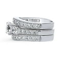 thumbnail image 3 of BERRICLE Sterling Silver 3-Stone Wedding Engagement Rings 1.25 Carat Round Cut Cubic Zirconia CZ Ring Set for Women, Rhodium Plated Size 9.5, 3 of 14