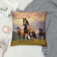 thumbnail image 2 of Chilfamy Horses Field Mountains Pillow Covers for Couch Sofa Indoor Outdoor Home Decor, 1PC, Square Design 22x22in, 2 of 5