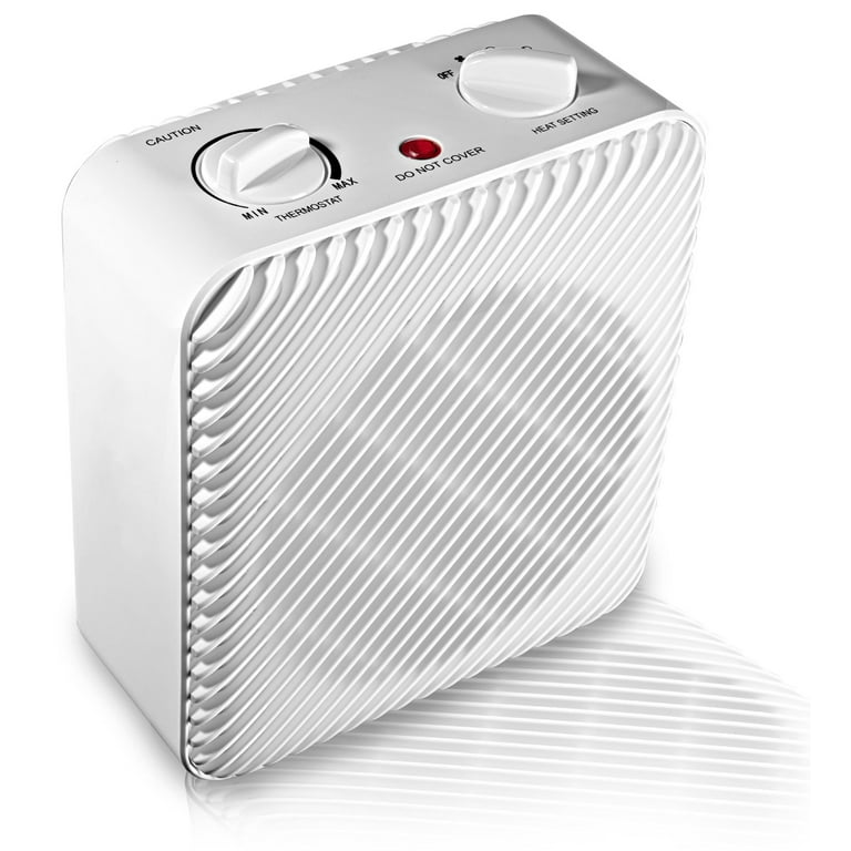 Mainstays 1500W 3-Speed Electric Fan-Forced Space Heater with Adjustable  Thermostat, White - Walmart.com