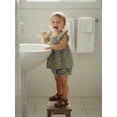 thumbnail image 6 of BemeyourBBs Infant Baby Girls Summer Clothes Plaid Gingham 2 Pieces Smocked Outfit Fly Short Sleeve Camisole Tank Vest Top with Elastic Waist Shorts Set, 6 of 9