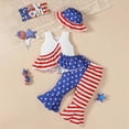 thumbnail image 7 of 4th of July Baby Girl Outfit Toddler Memorial Day Clothes Toddler Girls God bless the USA Flag Sleeveless Camisole Pants Set Independence Day Clothes 3pcs Outfits Set, 7 of 7