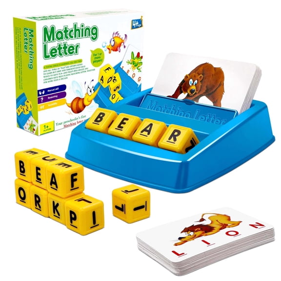 Carsky Pink Matching Letter Learning Games for Kids, Preschool Educational 60 Words Spelling Toys for Toddler Ages 3 