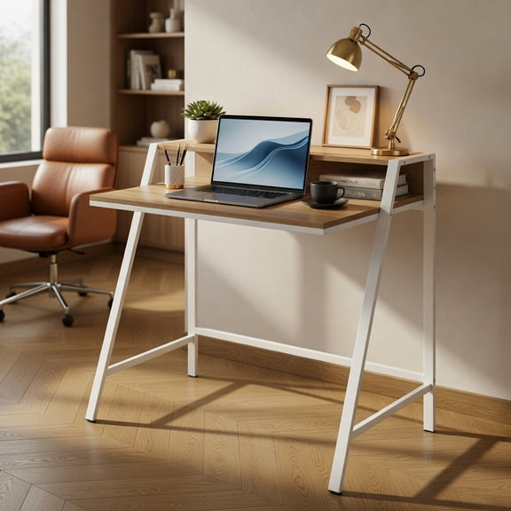 Topcobe 2 Tier Computer Desk PC Laptop Table Study Writing Home Office Workstation New, Home Office Furniture, Makeup Vanity Table