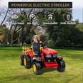 thumbnail image 2 of Aoile Ride On Tractor with Remote Control, 12V 7Ah Kids Electric Car with Detachable Trailer, 35W Dual Motors, 7-LED Lights for Kids 3-6, Red, 2 of 9
