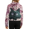 thumbnail image 6 of Uourmeti Cherry Blossom Cat Hiking School Sweatshirt with Pocket College Sweatshirts Sports Sweatshirts Basketball Sweatshirt Size 7-8 Black, 6 of 7