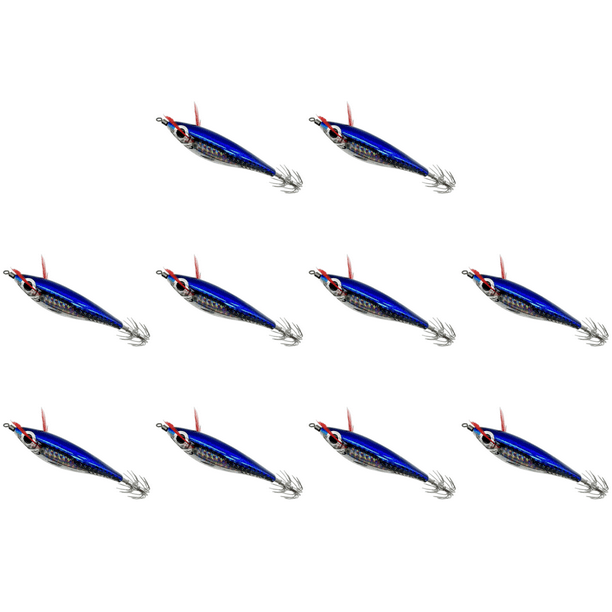 Señuelo Pesca Luminoso Anzuelos Calamar Anzuelo Artificial Cebos Jigging () Azul