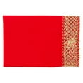 thumbnail image 2 of Red Large Velvet Pooja Cloth Mat Aasan Decorative Cloth (Size:- 14 Inches X 14 Inches,) for Multipurpose Pooja Decorations Diwali Item & Article, 2 of 3