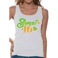 thumbnail image 1 of Awkward Styles Sweet 16 Tank Top for Ladies Sweet Sixteen Tanks for Girls Birthday Girl Shirt Birthday Gifts for Teens I am 16 T-Shirt for Her Sweet 16 Party Clothing Green Prints Teen Party, 1 of 4
