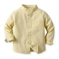 thumbnail image 2 of Spring Boy's Shirt Solid Color Standing Long Sleeve Cardigan Children's Shirt Tee Shirt Long Sleeve Boys Shirts Boys Pajamas Size 14 16 Thermal Tops Boys Boy Shirt Sleeveless Shirts Boys Big Boys, 2 of 8
