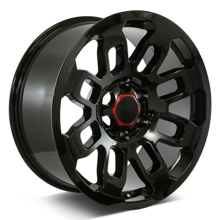 Set of 17  Gloss Black Pro Style Wheels for Toyota Tacoma  4Runner  FJ Cruiser (17x8  0mm Offset)