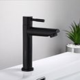 thumbnail image 1 of Black SUS304 Stainless Steel Single Cold Water Faucet with Round Handle - Waterfall Aerator, Leakproof Design, G1/2 Inch Male Thread - Suitable for Bathroom, Kitchen, Toilet & Balcony Sinks - Scratch, 1 of 6