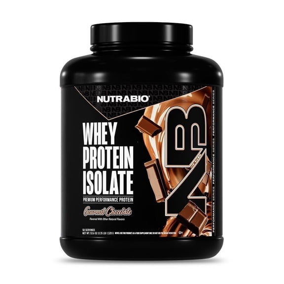NutraBio Whey Protein Powder Isolate Supplement – 25g of Protein Per Scoop with Complete Amino Acid Profile - Soy and Gluten Free Protein Powder - 50 Servings