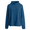 thumbnail image 4 of Comdrip Chandails Confortables pour Femmes Chandails Surdimensionnés Confortables en Tricot Col Rond Automne Chandail Tendance Tenues d'Automne Chandail Col Roulé Femmes, Marine P, 4 of 5