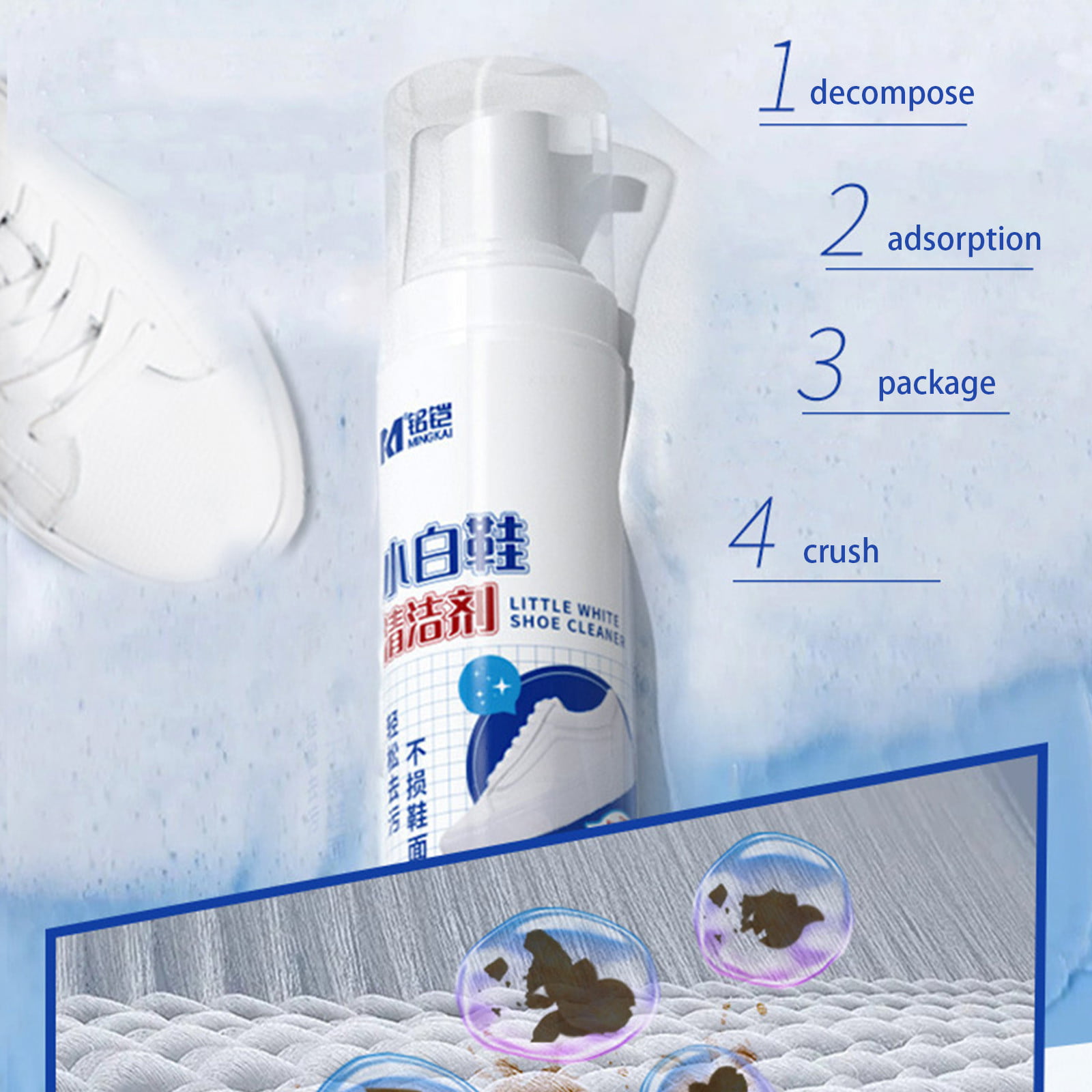  Kisangel 2pcs White Shoe Cleaner Travel Cleaning