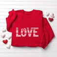 thumbnail image 3 of Tiweut Long Sleeve Sweatshirt for Women Valentine's Day Letter Print Sweatshirt Crewneck Pullover Hoodless Lady Tops, 3 of 3