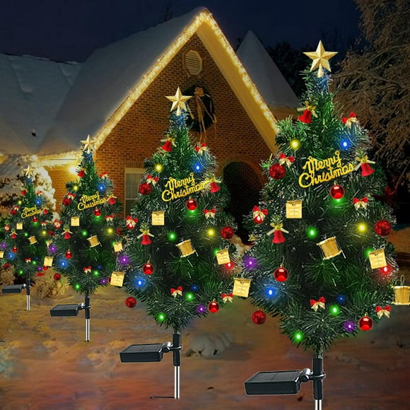 Outdoor Lighted Christmas Trees